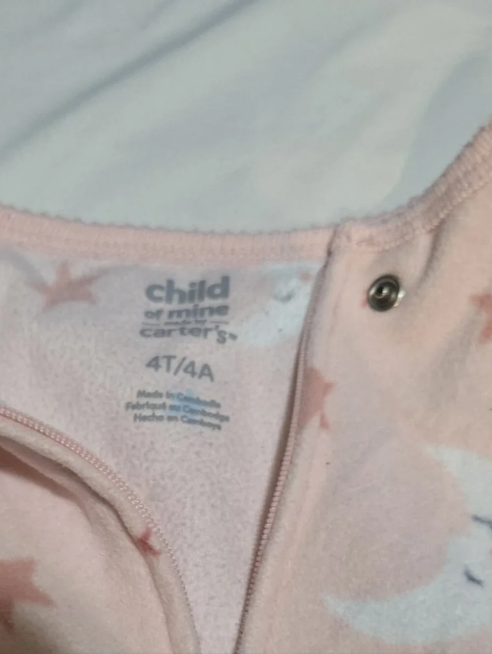 Carters girls 4T pink moon romper onesie pajamas #07